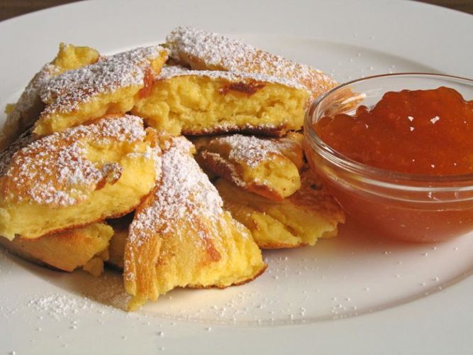 Kaiserschmarrn (German dessert pancake) with cranberry sauce Jane's
